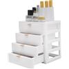 QIERF Organizzatore da scrivania con 4 cassetti, bianco, in polipropilene, per medicinali, 26 x 20,2 x 29 cm, capacità di carico 5 kg, impilabile, ripiano superiore, per ufficio, cosmetici, scuola
