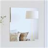 KGHFDVB Specchio da parete senza cornice, 50 x 50 cm, in vetro di sicurezza, vetro temperato per la stabilità, specchio quadrato con imbottitura in schiuma EVA, ideale per bagno e soggiorno
