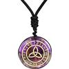LOVIVER Collana Triquetra e Rune Rotondo Liscio Gioielli Regalo Moda Collana Vichinga Squisito Ciondolo Triquetra Celtico per Ragazzi Donna Uomo, Viola