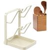 Generico Supporto Per Coperchio - Porta Coperchio Da Cucina | Contenitore Con Vassoio Di Scarico | Portaoggetti Con Vassoio Di Scarico Per Mestolo Spatola Cucchiaio Armadio Controsoffitto