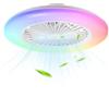 Monucep Ventilatore da soffitto con illuminazione, luce LED Smart RGB, φ50 cm, lampada da soffitto con ventilatore, dimmerabile, app e telecomando, 6 marce, 3 temperature di colore, modalità estate