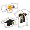 Bemvp 3 Stampini per Biscotti a Tema Laurea, in Acciaio Inossidabile, a Forma di Cappello di Laurea, Diploma, Toga E Abito Laurea. Stampino per Biscotti per Feste di Laurea.