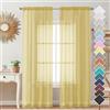 OVZME Tende velate giallo senape, lunghe 240 cm, 2 pannelli, solide, leggere e ariose, tendaggi per finestre, con filtro della luce, per camera da letto, doppia tasca per asta, ognuna 106 x 238 cm
