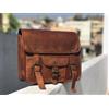 handmade Borse Laterali In Pelle Marrone Per Moto