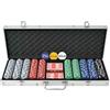 vidaXL Set da Poker con 500 Chips Alluminio
