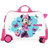 Disney Joumma Good Mood - Valigia da cabina bianca, 33 x 50 x 20 cm, 34 x 55 x 20 cm, rigida ABS, chiusura a combinazione laterale, 28,4 l, 2 kg, 4 ruote doppie bagaglio a mano, AUTO, Valigia 50