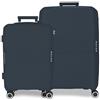 Movom Joumma Bags Inari - Valigia rigida ABS, diverse dimensioni, nero, verde, rosso, grigio, poliestere, Blu navy, Taglia unica, Set 2 valigie