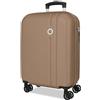 Roll Road Menorca Champagne Valigia da Cabina 38x55x20 cm Rigido ABS Lucchetto a Combinazione Integrato 35L 2.6kg 4 Doppie Ruote Estensibile Bagaglio a Mano