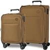 MOVOM Atlanta Champagne Set di Bagagli 42x66x25 cm Soft Chiusura TSA 59L 3.3kg 4 Doppie Ruote Estensibile Bagaglio a Mano