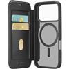 cellularline - Daily Mag - Custodia a libro con retro rigido semitrasparente - Compatibile con iPhone 17 Pro Max - Compatibile con ecosistema Magsafe® - Dotata di 2 slot porta carte - Nero