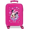 Disney Joumma Disney Minnie Helpers Valigia Cabina, Valigia per bambini, realizzata in ABS, materiale resistente, quattro ruote doppie a rotazione multidirezionale, chiusura a combinazione laterale, Rosa