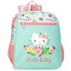 Hello Kitty Floral Kitty Zaino Scuola Adattabile a Carrello Verde 23x28x10 cm Poliestere