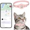 Drqzwp Collare Gps gatto (solo Android), Gps per Gatti Senza SIM Senza Abbonamento, Localizzatore GPS per Gatto Funziona con goo- gle Find My (Collare + localizzatore rosa)