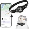 Drqzwp Collare Gps gatto (solo Android), Gps per Gatti Senza SIM Senza Abbonamento, Localizzatore GPS per Gatto Funziona con goo- gle Find My (Collare + localizzatore bianco)