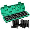 Uadme Set Bussole 1/2, 10 pezzi Set Bussole a Impatto 8-24 mm, Bussole a Impulsi Profondo da 1/2 con Scanalatura Fissa Anticaduta, per Avvitatore a Impulsi