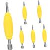 jojofuny Set 6 Pezzi Cacciavite Doppia Estremità per Fingerboard, Strumento di Precisione in Metallo e Plastica, Utensile Compatto per Riparazioni Facili di Fingerboard Giallo