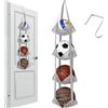 ONEJI 4 Strati Organizer Porta Palloni in Rete, Supporto Verticale per Palloni da Porta o Parete per Basket, Calcio, Pallavolo, Giocattoli e Snack, Salvaspazio per Garage, Casa e Cantina
