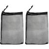 POPETPOP Borsa per Palline Sportive in Nylon Nero 2 Unitá Tasca a Rete Traforata e Chiusura a Coulisse, Pratica e Facile da Trasportare per Vacanze Estive e Attività Sportive