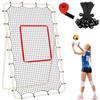 Generisch Rete di rimbalzo per pallavolo, 2,1 x 1,2 m, leggera, robusta, dispositivo di allenamento portatile con cavo elastico e bersaglio, rete per esercizi all'aperto per spionare, adattare, colpire, per