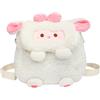 Obelunrp Zaino per bambini, simpatico zaino in peluche con agnello da 9, 4x8, 7 pollici, mini borsetta per pecore Kawaii per bambini da 2 a 6 anni (bianco)