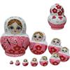 Peosaard 10 pezzi/set bambole russe che nidificano, set di bambole matrioska in legno con stampa a farfalla, smontaggio e montaggio senza sforzo, matrioska per la decorazione della collezione, bambola