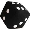 Xgdsnly Dado DOT Peluche Morbido Cubo Schiuma Giocattolo Apprendimento Matematica Dado da Tavolo Jumbo 25cm Accessorio Insegnamento STEM Adatto per Bambini Gi, Nero