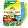 Neudorff Duo Sticky Traps - Trappole adesive blu contro i tripidi e trappole adesive gialle contro i moscerini sciaridi. Senza insetticidi, 20 pezzi
