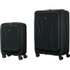 WENGER Skyon Set Valigie da 2 pezzi, Bagaglio a mano + Valigia L, Valigia Rigida, Trolley, Tasca per Laptop e Tablet, Serratura, Nero