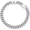 Gamtic Bracciale Uomo con Iniziale A-Z - Nome Iniziali Braccialetto Con Catenina Cubana In Acciaio Inox 21CM Gioielli Compleanno Regalo per Papà Mamma Figlio Nonni Coppia Ragazzo (R)