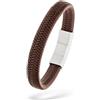 s.Oliver Bracciale da uomo in vera pelle, colore marrone, regolabile fino a 22 cm, impermeabile e delicato sulla pelle