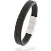 s.Oliver Bracciale da uomo in vera pelle, colore grigio, regolabile fino a 22 cm, impermeabile e delicato sulla pelle
