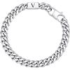 Gamtic Bracciale Uomo con Iniziale A-Z - Nome Iniziali Braccialetto Con Catenina Cubana In Acciaio Inox 21CM Gioielli Compleanno Regalo per Papà Mamma Figlio Nonni Coppia Ragazzo (V)