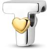 Parmuz charms lettere per bracciali collana fai da te 925 ciondoli in argento sterling A-Z Golden Heart Alfabet perle iniziali regalo di gioielli per donne