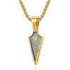 MERTTURM Collana da uomo Occhio di Horus, Ankh Croce Egizia Simbolo di Protezione Ciondolo Collana da Uomo, Gioielli Acciaio Inossidabile+Fibra di Carbonio, Punta di Lancia Punta di Freccia Ciondolo