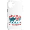 America Patriotic Freedom Birthday Holid Custodia per iPhone 16 Plus Divertente regalo per il giorno dell'indipendenza del 4 luglio degli Stati Uniti d'artificio