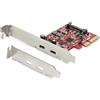 StarTech.com Scheda PCIe a 2 porte USB 3.1 (10Gbps), PCIe Gen 3 x4, ASM3142 Chipset, Scheda PCI Express USB Tipo C (PEXUSB312C3)