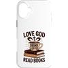 Reading Lover, Coffee and God Apparel Custodia per iPhone 16 Plus Ama Dio Bevi Caffè Leggi Libri Christian Vintage Reading