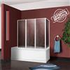 Box sopravasca cm.68+cm.133 bianco con pannelli acrilici pieghevoli e reversibili a 4 ante