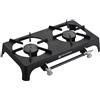 Fornello bruciatore portatile per campeggio a gas in ghisa 2 fuochi 37x51cm