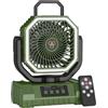 DoXtreme Ventilatore Portatile da Campeggio con Luce LED Ventilatore Ricaricabile USB 20000mAh - Ventilatore Silenzioso a Batteria per Tenda Viaggio Ufficio Auto - Mini Ventilatore Portatile con Gancio e Base