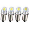 Ruiandsion Lampadina LED P13.5S 3 V non polarità 3030 2SMD chip 6000 K bianco 200LM lampadina LED di ricambio per fari, torce torce, confezione da 4
