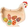 Ioensy Salvadanaio in Legno a Forma di Animale, Ornamento per Camera Da Letto, Casa E Soggiorno, Gallina