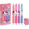 Kids Licensing - Set di 4 penne Hello Kitty & Friends, set di penne scolastiche, cancelleria per bambini, materiale scolastico, regalo per ragazze e fan di Sanrio