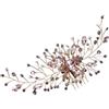 Rocky Green Fermaglio per capelli da sposa con strass, fatto a mano, con cristalli verde foresta, accessorio per capelli da sposa, forcina per cerimonia nuziale (rosa + oro)