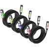 4Pack XLR Bilanciato 5M - Cavo Microfono Cannon DMX 5 Metri Maschio Femmina 3 Pi