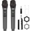 Microfono Wireless,Microfoni Karaoke a 2.4 Ghz,Microphone Portatile Professional