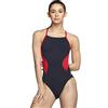 Speedo Swimsuit One Piece Endurance+ Cross Back Solid Adult Team Colors Un Pezzo, Spark Nero/Rosso, 36 Donna