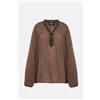 Bazar Deluxe Camicia Boho Romance in Ramie Marrone
