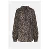 Bazar Deluxe Camicia Leopardata in Ramie con Perline