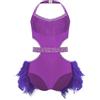 Monduelle Abito Da Ballo Pattinaggio Bambina Latino Americano Ginnastica Leotards Con Paillettes Piuma Costume Danza Samba Contemporanea Rosso 13-14 anni
